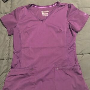 Purple Label Yoga Stretch Scrub top by healing hands